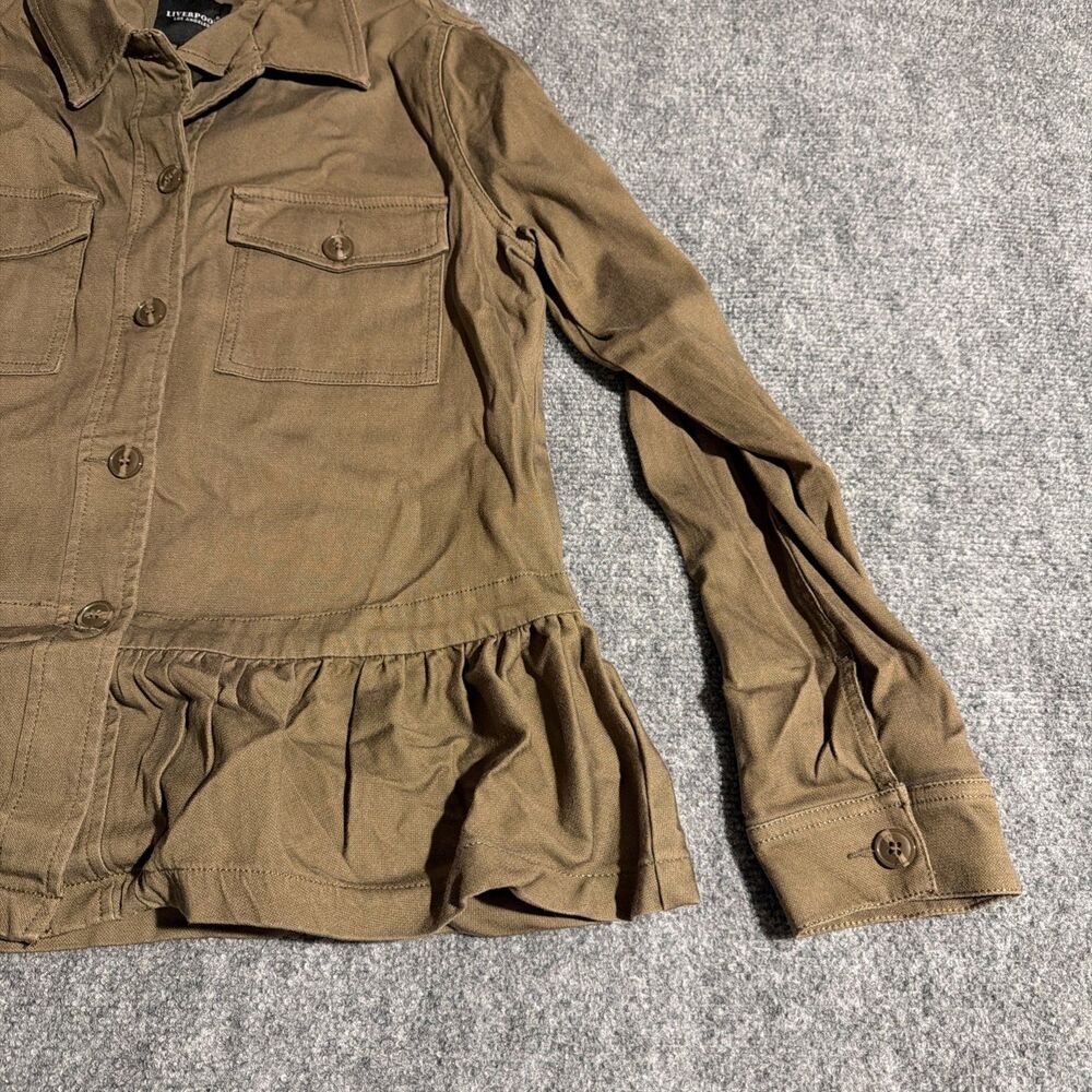 Liverpool Los Angeles Jacket Womens Size Medium Brown Button Front Pockets - Picture 4 of 12